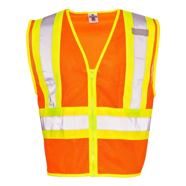 Orange mesh contrasting safety vest. Blank.... from ASI 84358 S&S Activewear