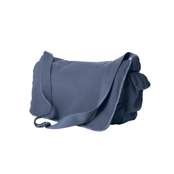 Authentic Pigment Pigment-Dyed Raw Edge Messenger Bag... from ASI 84358 S&S Activewear