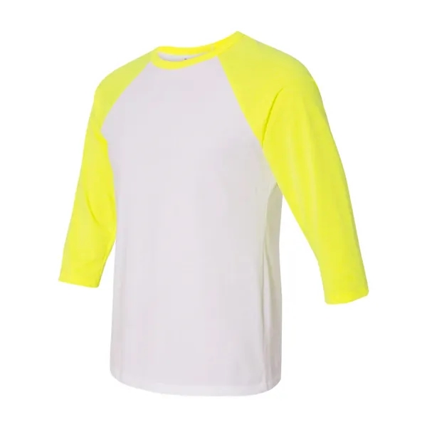 Unisex three-quarter sleeve baseball T-shirt with a retail fit, side seams,... from ASI 84358 S&S Activewear