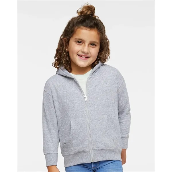 Toddler zip fleece hoodie made of cotton/polyester with double-needle, topstitched, and... from ASI 84358 S&S Activewear