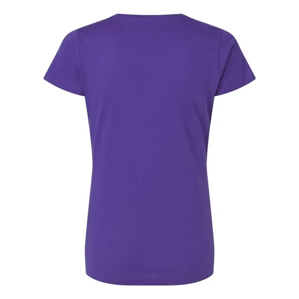 Women's fine jersey longer length V-neck T-shirt. Blank product.... from ASI 84358 S&S Activewear