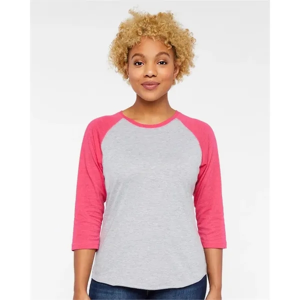 LAT Women's Fine Jersey 3/4 Sleeve Baseball T-Shirt, blank.... from ASI 84358 S&S Activewear