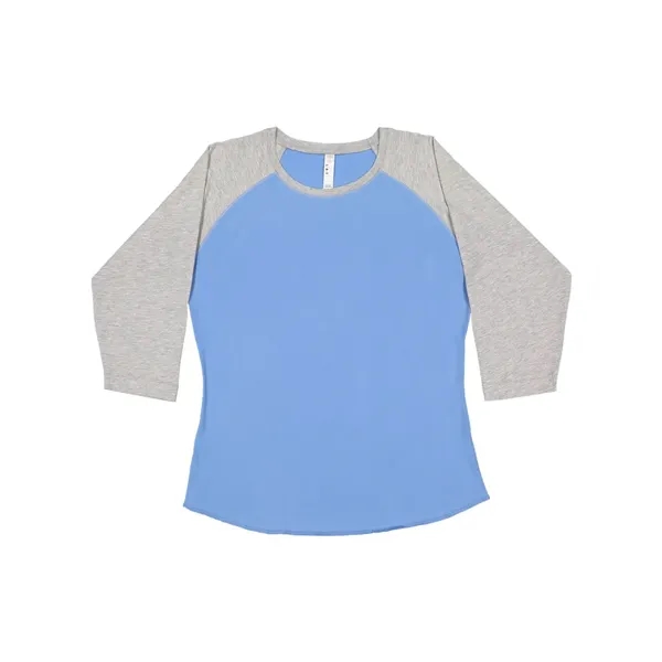 LAT Women's Fine Jersey 3/4 Sleeve Baseball T-Shirt, blank.... from ASI 84358 S&S Activewear