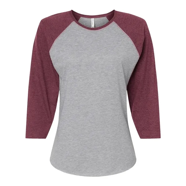 LAT Women's Fine Jersey 3/4 Sleeve Baseball T-Shirt, blank.... from ASI 84358 S&S Activewear