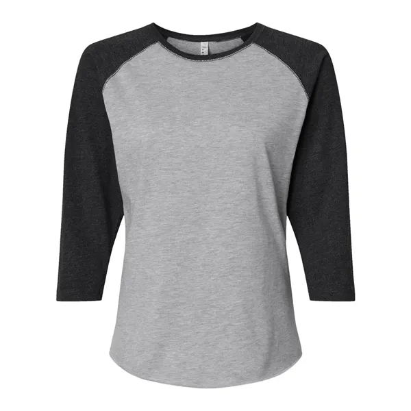 LAT Women's Fine Jersey 3/4 Sleeve Baseball T-Shirt, blank.... from ASI 84358 S&S Activewear