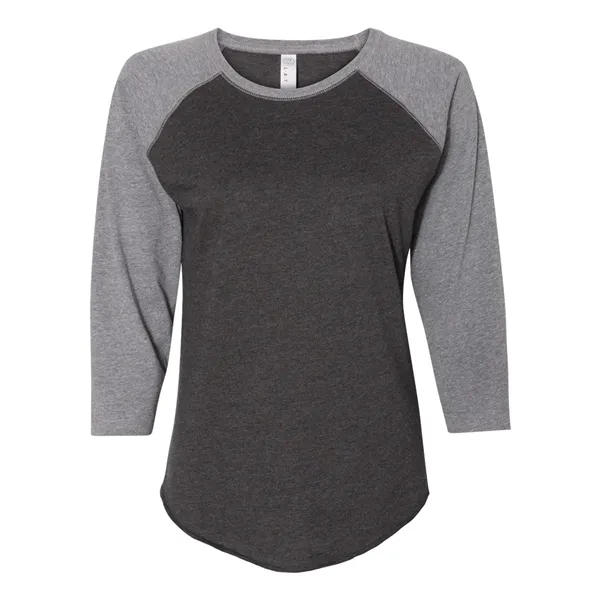 LAT Women's Fine Jersey 3/4 Sleeve Baseball T-Shirt, blank.... from ASI 84358 S&S Activewear
