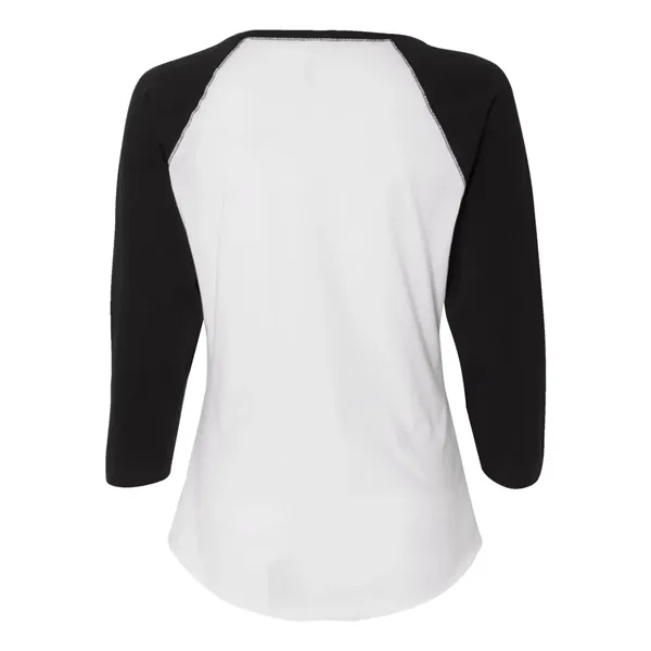 LAT Women's Fine Jersey 3/4 Sleeve Baseball T-Shirt, blank.... from ASI 84358 S&S Activewear