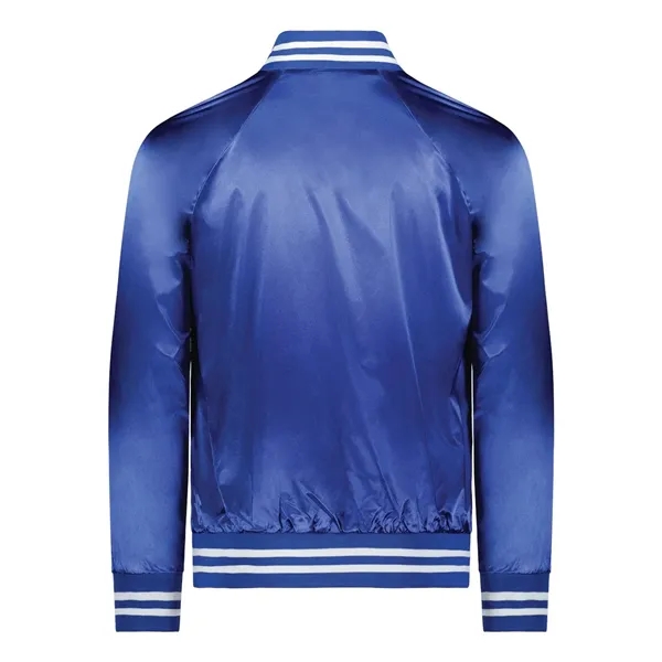 Satin Baseball Jacket Striped Trim... from ASI 84358 S&S Activewear