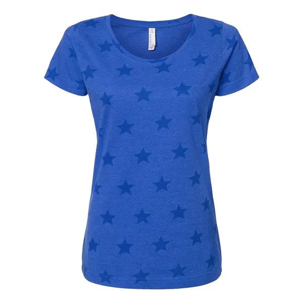 Code Five Women's Star Print Scoop Neck T-Shirt... from ASI 84358 S&S Activewear