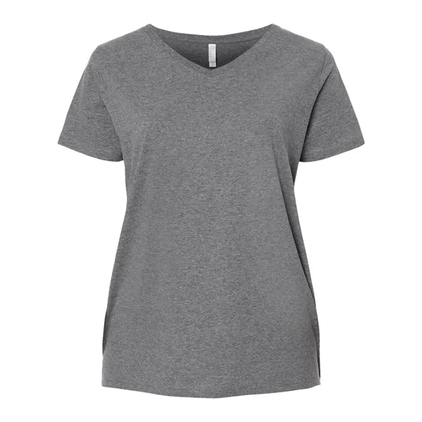 LAT Curvy Collection Women's Fine Jersey V-Neck Tee... from ASI 84358 S&S Activewear