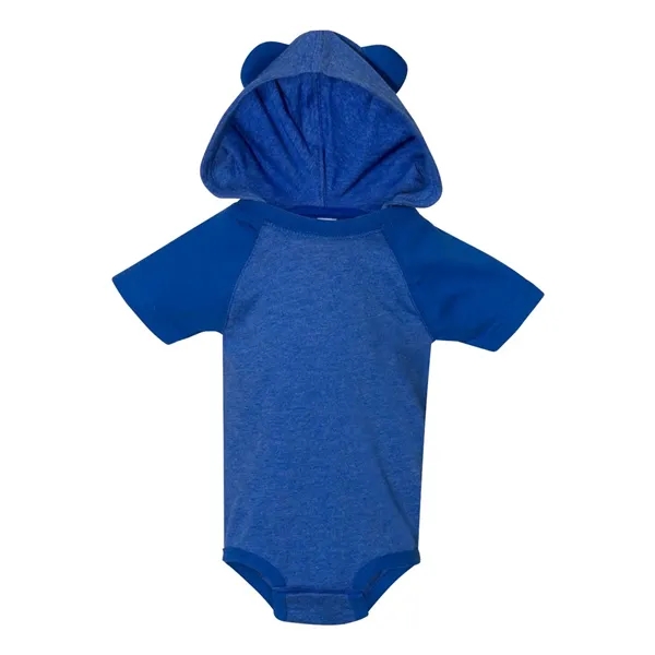 Fine Jersey Infant Short Sleeve Raglan Bodysuit with Hood...... from ASI 84358 S&S Activewear