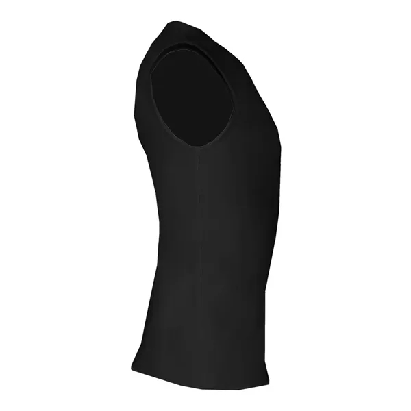 Sleeveless compression tee with stretch body fit, self-fabric collar, and double-needle... from ASI 84358 S&S Activewear