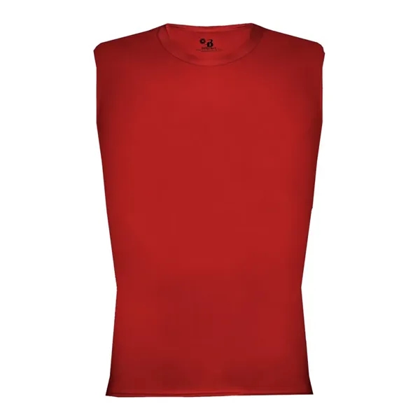 Sleeveless compression tee with stretch body fit, self-fabric collar, and double-needle... from ASI 84358 S&S Activewear