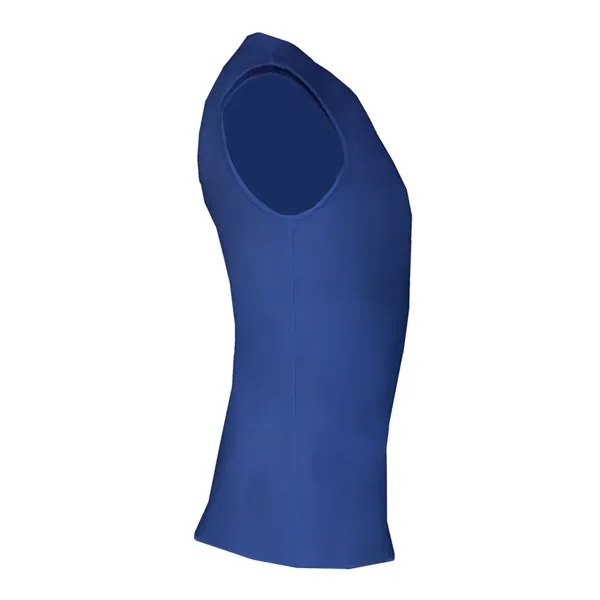 Sleeveless compression tee with stretch body fit, self-fabric collar, and double-needle... from ASI 84358 S&S Activewear
