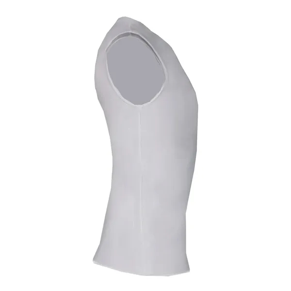 Sleeveless compression tee with stretch body fit, self-fabric collar, and double-needle... from ASI 84358 S&S Activewear