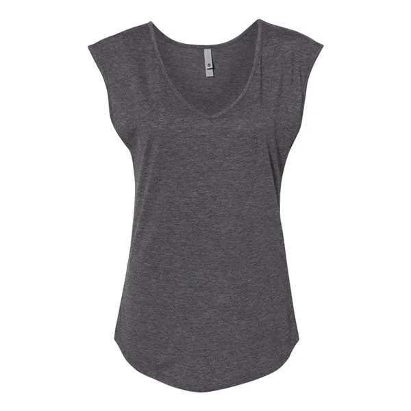 Women's poly-cotton blended sleeveless V-neck top with self-fabric bound armholes, modestly... from ASI 84358 S&S Activewear