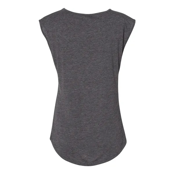 Women's poly-cotton blended sleeveless V-neck top with self-fabric bound armholes, modestly... from ASI 84358 S&S Activewear