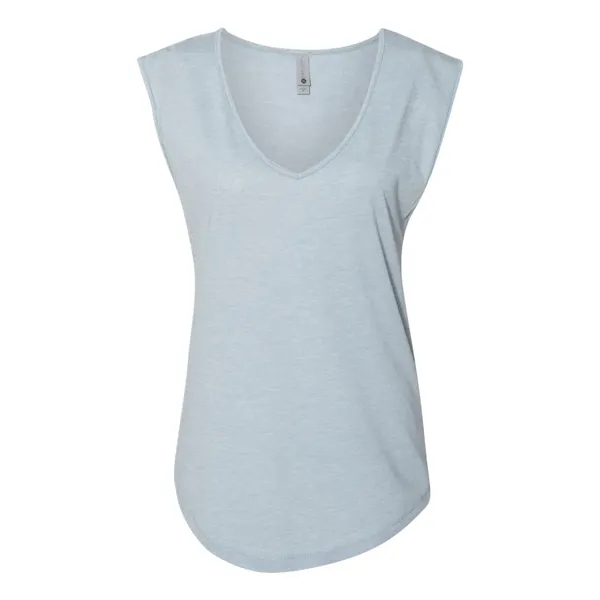 Women's poly-cotton blended sleeveless V-neck top with self-fabric bound armholes, modestly... from ASI 84358 S&S Activewear