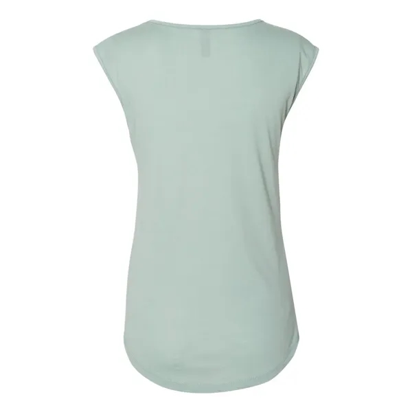 Women's poly-cotton blended sleeveless V-neck top with self-fabric bound armholes, modestly... from ASI 84358 S&S Activewear