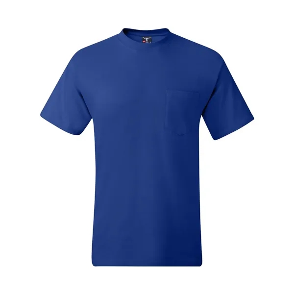 T-shirt with chest pocket made of 100% ring-spun cotton with double-needle... from ASI 84358 S&S Activewear