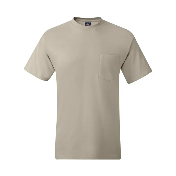 T-shirt with chest pocket made of 100% ring-spun cotton with double-needle... from ASI 84358 S&S Activewear