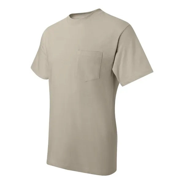 T-shirt with chest pocket made of 100% ring-spun cotton with double-needle... from ASI 84358 S&S Activewear