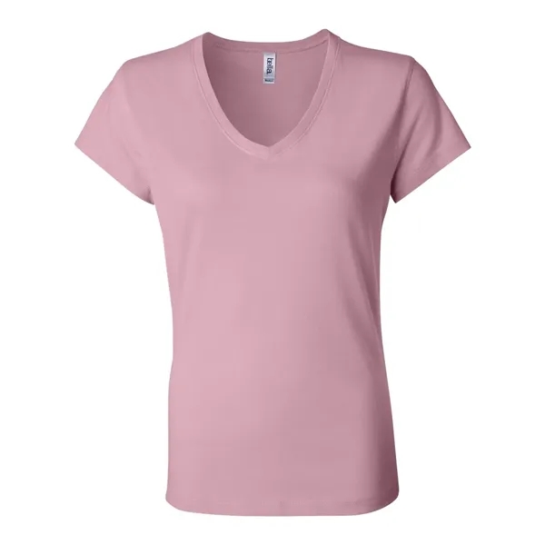 Women's short sleeve v-neck jersey t-shirt. Blank product.... from ASI 84358 S&S Activewear