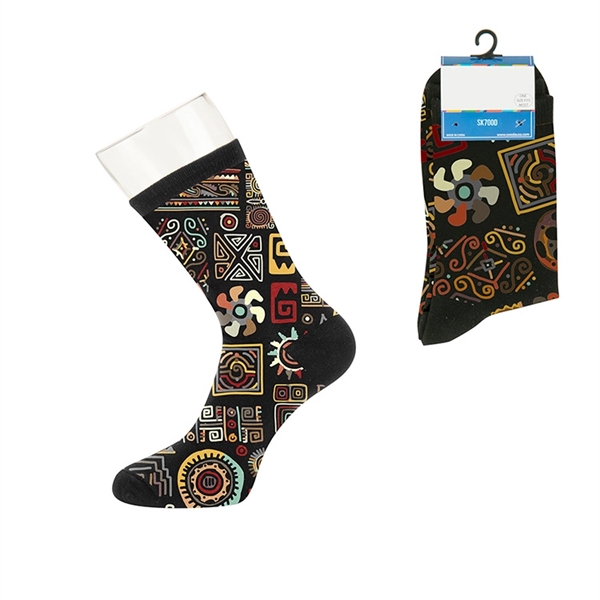 Custom one-size-fits-most dress socks with a fully customizable design and solid... from ASI 88060 Snugz/USA Inc / Sweda®
