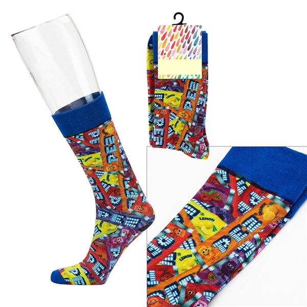 Custom one-size-fits-most crew socks with a fully customizable design and solid... from ASI 88060 Snugz/USA Inc / Sweda®