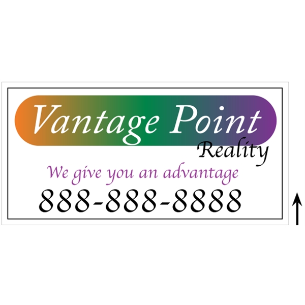 24" x 12" corrugated plastic 4CP sign with 3/16" thickness.... from ASI 89910 Stouse, LLC