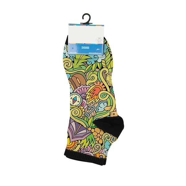 Custom mid-rise one-size-fits-most sport style socks with a fully customizable design... from ASI 88060 Snugz/USA Inc / Sweda®