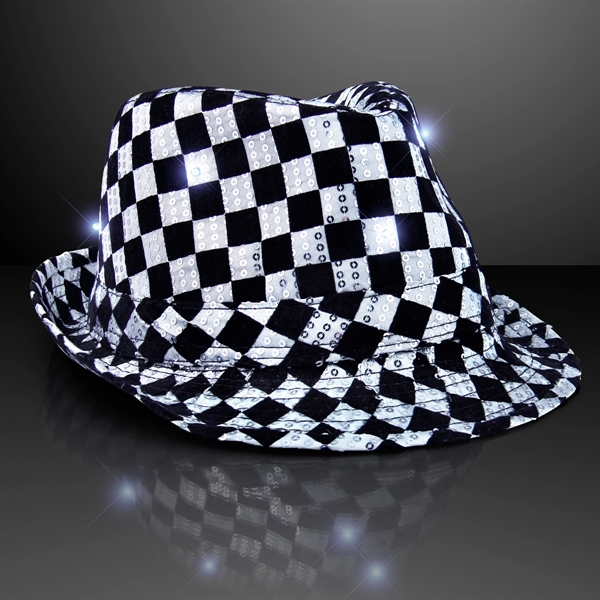 Custom shiny fedora hats with flashing lights.... from ASI 34194 ALightPromos / Alight Promotional Products