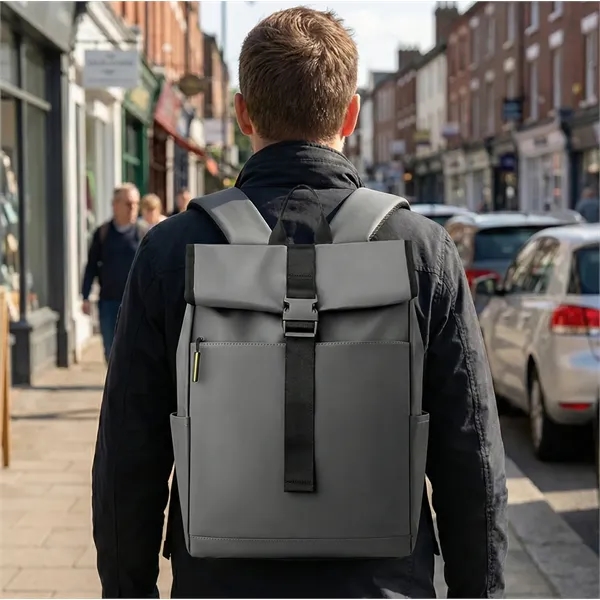 Water-resistant roll-top backpack with dual-access main compartment and multi-pocket design, perfect... from ASI 72657 Active Life Promo / Active Life