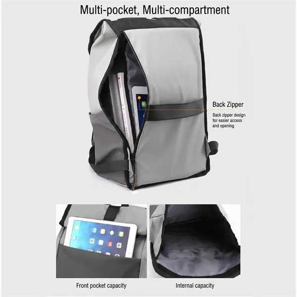 Water-resistant roll-top backpack with dual-access main compartment and multi-pocket design, perfect... from ASI 72657 Active Life Promo / Active Life