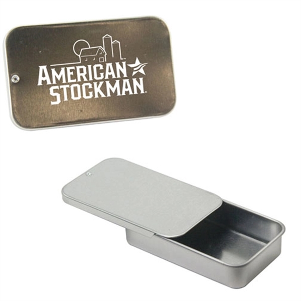 Slider tin filled with a treat of your choice between mints,... from ASI 61125 Hit Promotional Products