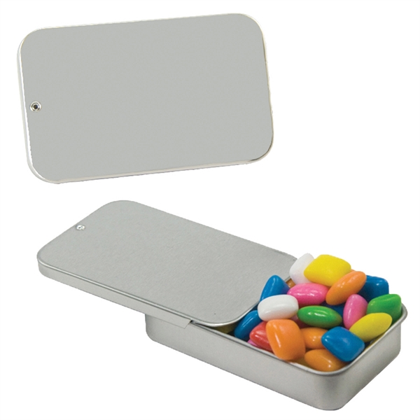 Slider tin filled with a treat of your choice between mints,... from ASI 61125 Hit Promotional Products