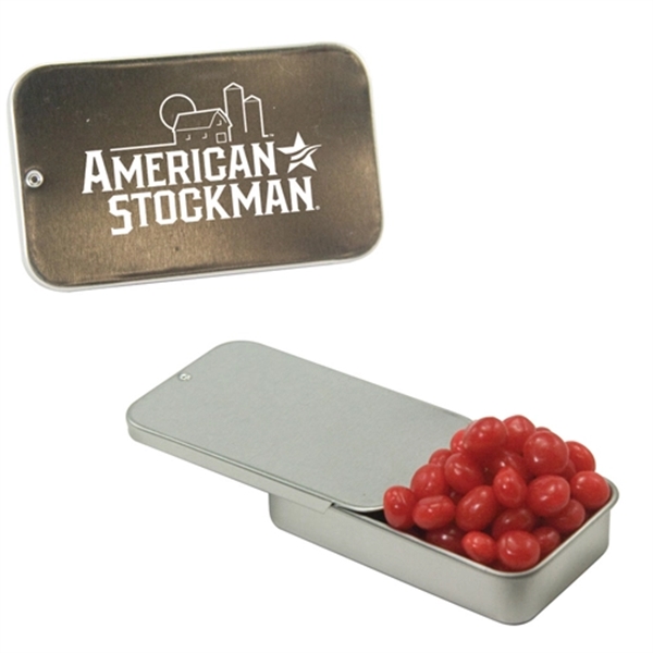 Slider tin filled with a treat of your choice between mints,... from ASI 61125 Hit Promotional Products