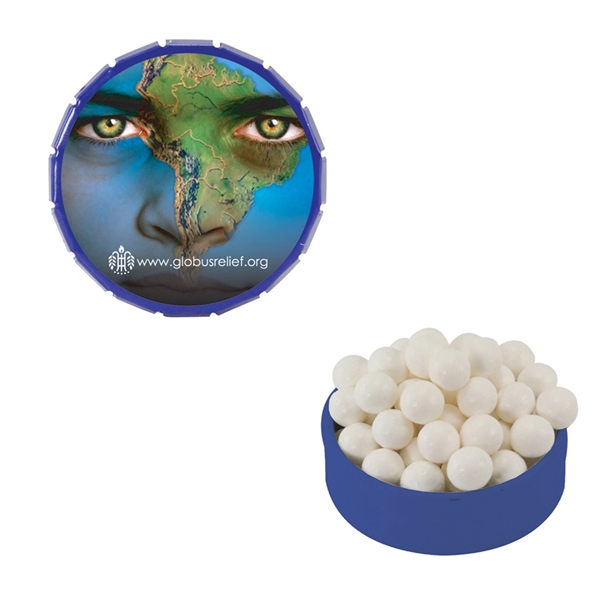 Round snap-top tin with your choice of filler.... from ASI 61125 Hit Promotional Products