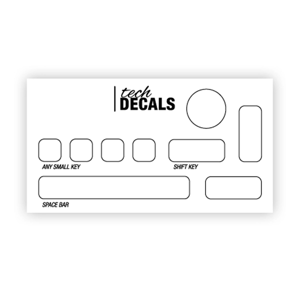 Nine tech keyboard decals on a sheet for a space bar,... from ASI 66040 Label Works