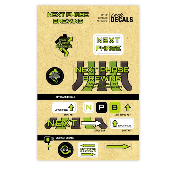 Tech decals on a sheet for a space bar, keyboard letters,... from ASI 66040 Label Works