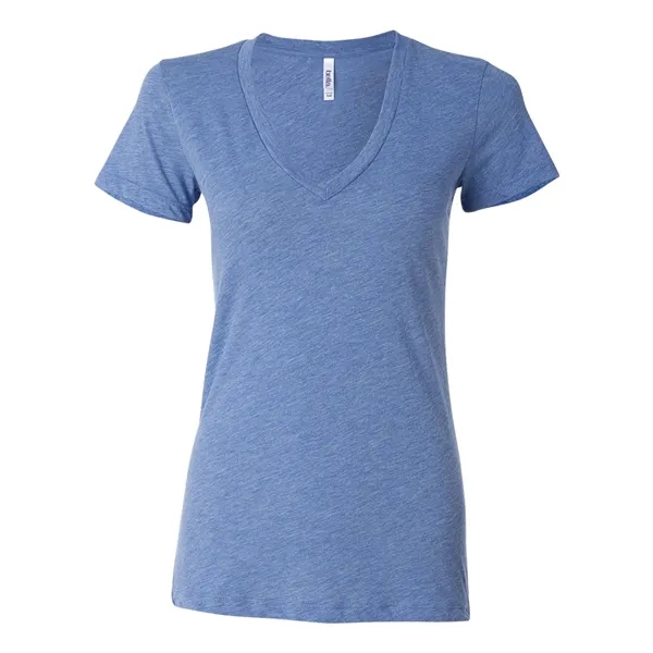 Women's triblend deep v-neck t-shirt with long and lean silhouette. Blank... from ASI 84358 S&S Activewear