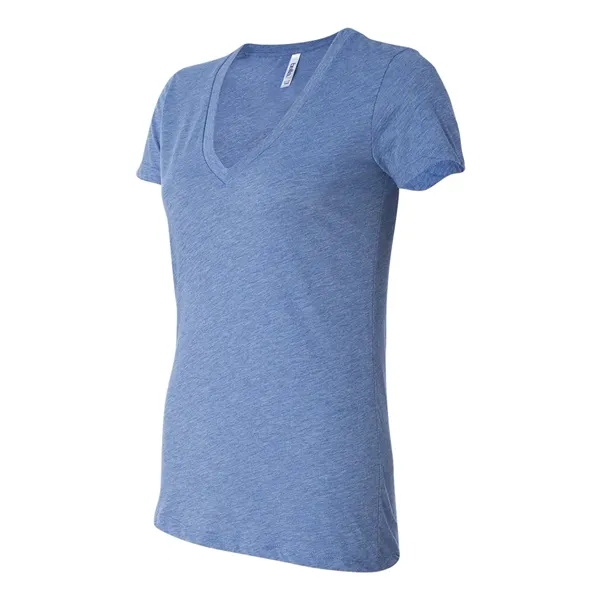 Women's triblend deep v-neck t-shirt with long and lean silhouette. Blank... from ASI 84358 S&S Activewear