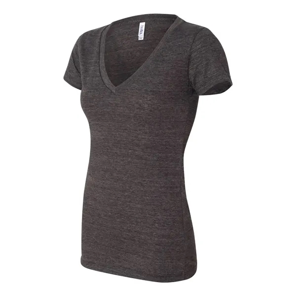 Women's triblend deep v-neck t-shirt with long and lean silhouette. Blank... from ASI 84358 S&S Activewear