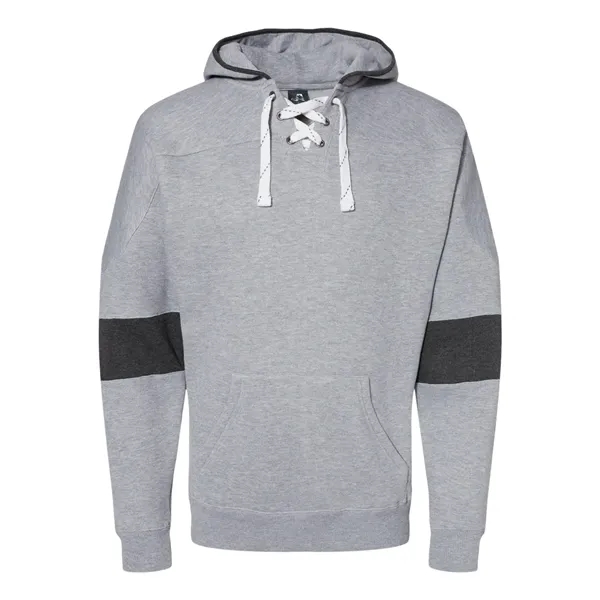 J. America Sport Lace Colorblocked Fleece Hooded Sweatshirt... from ASI 84358 S&S Activewear