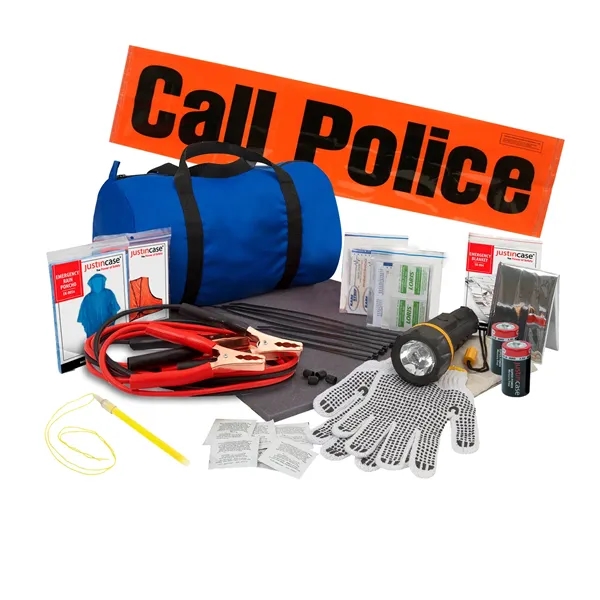 60 pc. auto safety kit including 23 piece first aid kit... from ASI 63698 Justin Case®