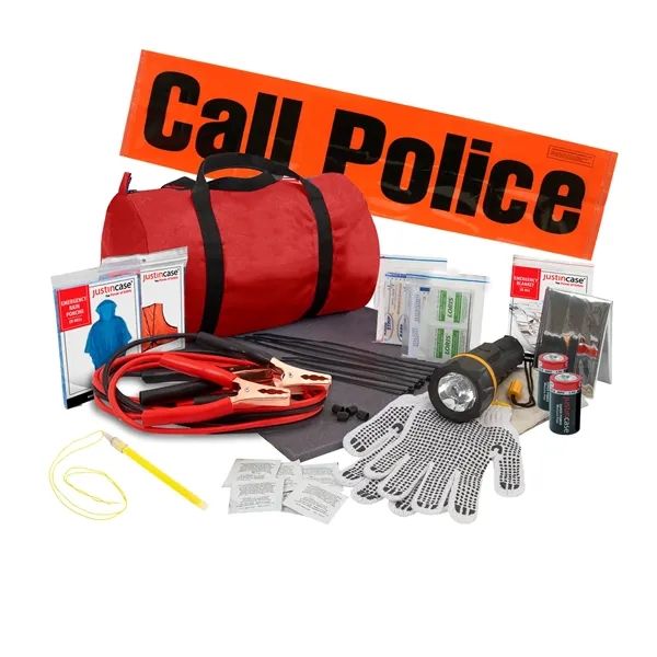 60 pc. auto safety kit including 23 piece first aid kit... from ASI 63698 Justin Case®