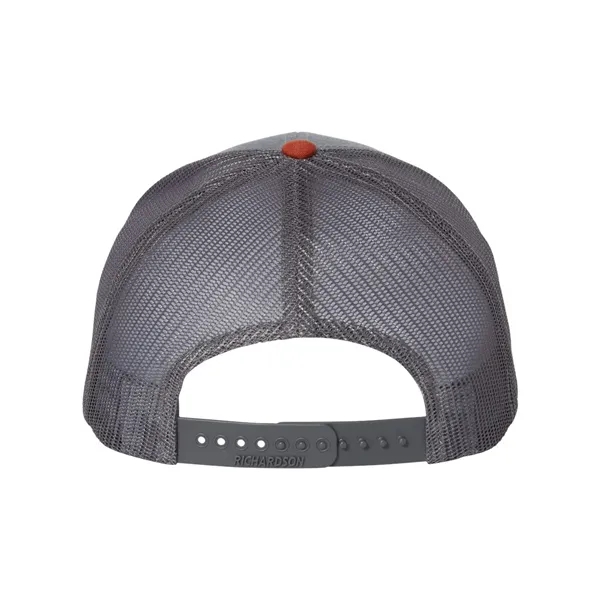 Trucker snapback cap made of polyester/cotton with a mesh back and... from ASI 84358 S&S Activewear