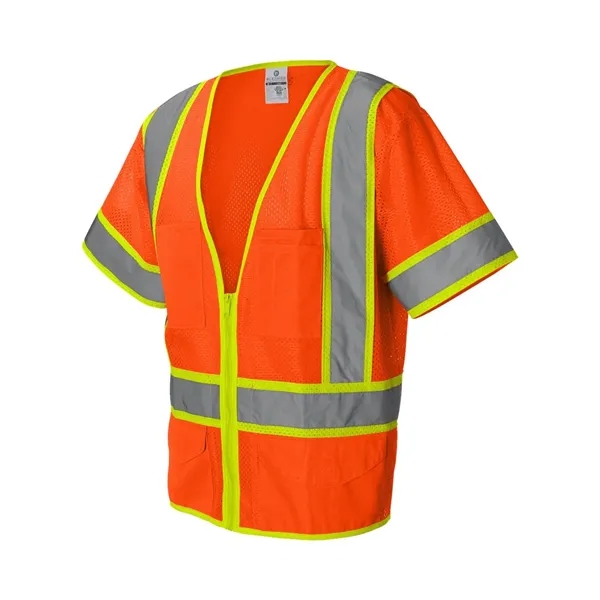 Mesh surveyor's vest in Lime with zipper front closure. Blank product.... from ASI 84358 S&S Activewear