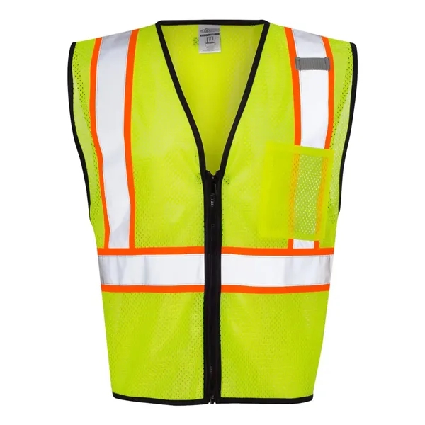 Economy vest with contrast zipper front and 2" wide reflective material... from ASI 84358 S&S Activewear