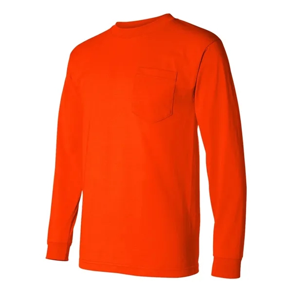 USA Made 50/50 Long Sleeve T-Shirt with a Pocket... from ASI 84358 S&S Activewear